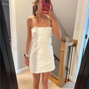 Zara White Mini Dress with Spaghetti Straps